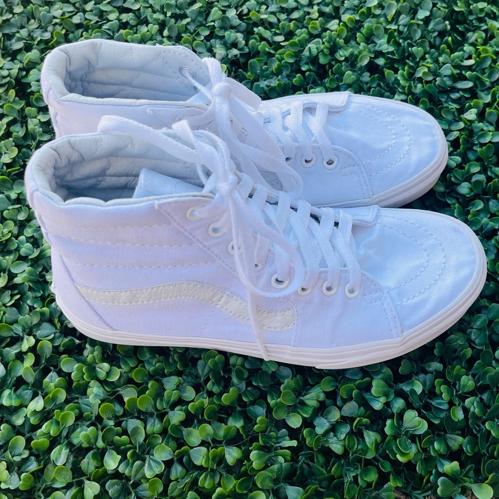 White Vans High Top size 8